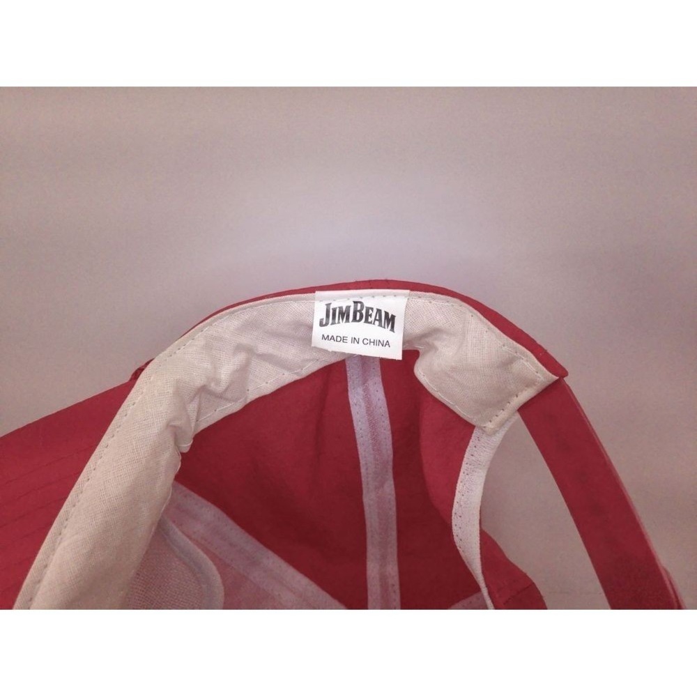 Jim Beam Vintage Red Snapback Hat with Embroidered Logo, Rope Accent Nylon - Picture 8 of 11